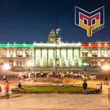 El Palacio de Gobierno del estado de Nuevo León. Fotografía nocturna