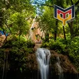 Bonita postal de la Cascada Cola de Caballo de Nuevo León, México